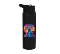 Feather Peacock Lover Artwork Animal Art Teal Peacock Bird Stainless Steel Insulated Water Bottle