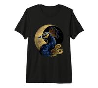Feather Peacock Lover Artwork Animal Colorful Peacock Bird Premium T-Shirt