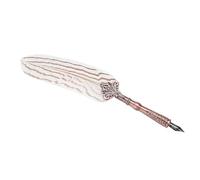 Feather Pen, Retro Classical Fountain Pen with 3 Replacement Nibs & Ink Bottle, Ideal for Calligraphy Gifts (White)