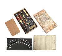 Feather Pen Set Retro British Creativity Writing Suit for Business Couple Elder Teacher Gift (SP248031R Round Head Gray Feather)