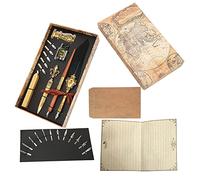 Feather Pen Set Retro British Creativity Writing Suit for Business Couple Elder Teacher Gift (SP248033R Navy)