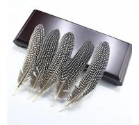 feather， Pheasant Feathers, Spotted Pearl Chicken, 5-7 inch, Multicolor, 100 pcs(Color)