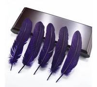 feather， Pheasant Feathers, Spotted Pearl Chicken, 5-7 inch, Multicolor, 100 pcs(Purple)