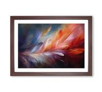 Feather Photograph 8K Framed Print | A2 Walnut Framed Wall Art | Ready to Hang | Modern Nature Picture | Living Room Bedroom Lounge Office