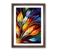 Feather Portrait No.5 Framed Print | A2 Walnut Framed Wall Art | Ready to Hang | Modern Nature Picture | Living Room Bedroom Lounge Office