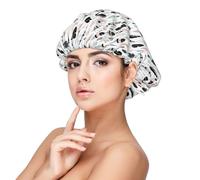 Feather. Print Adult's Satin Sleeping Cap, Satin Bonnet for Sleeping - Silk Sleep Cap for Women and Men Black, Black, One size