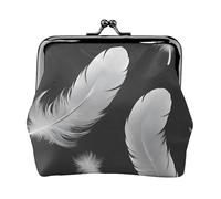 feather Print Versatile Coin Purse Exquisite Mini Wallet Cute Change Pouch for Any Occasion