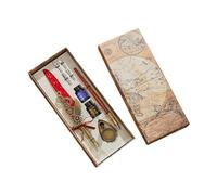 Feather Quill Pen and Set for Guest, Red
