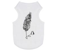 'Feather Quill Pen & Ink' Pet Dog/Cat T-Shirt (PT00102674)