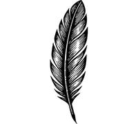 'Feather' Rubber Stamp - Unmounted Design for Crafting & Scrapbooking, A7 (RS00061847)