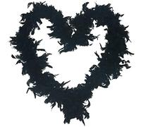 Feather Scarf Dance Performance Wedding Veil Trim Feather Scarf Quality Black Feather Boa Flapper Hen Night Burlesque Dance Party Show Costume 1 PcblackDeft Processed