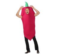 Feather Skirt Carnival Mens Halloween Pepper Play Costume Food Character Costume Party Cosplay(Red,One Size)