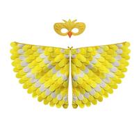 Feather Skirt Carnival Parrot Costume Cute,Flying Parrot Costume for Kids(Light Yellow,One Size)