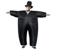 Feather Skirt Ladies' Carnival Inflatable Costume For Adults Halloween Cosplay Party Dinosaur Alien Full Body Jumpsuit With Fan Funny Costume Outfit For Christmas Carnival(Black,One Size)