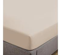 Feather & Stitch 1 Piece Fitted Sheet Queen Size 500 TC-1 Piece 100% Cotton Sateen Weave Soft, Cooling, Hotel Luxury and Stretchable Elastic Sheets for Mattress 18'' Deep Pocket (Champagne Beige)
