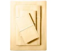 Feather & Stitch Full Size Damask Stripe Sheet Set - 4 Piece Set, Ultra Soft 100% Cotton Sheets, 500 Thread Count Luxury Sateen Weave, Deep Pocket Bedsheets, with 2 Pillowcases (Full, Semolina)