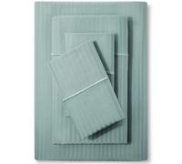 Feather & Stitch King Size Sheets 4 Piece 100% Cotton 500 Thread Count Soft Bedding Luxury Hotel Sheets with Deep Pocket Sung fit with Premium Boxer Elastic (Granite Green)