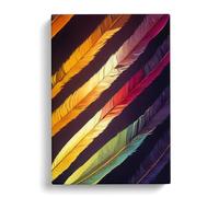 Feather Stripes Canvas Print | Gallery Wrapped 30mm Frame Wall Art | 30x20 inches | Ready to Hang | Modern Still Life Picture | Living Room Bedroom Lounge Office