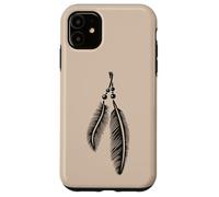 Feather Symbol Spiritual Tribal Lineart Boho Tattoo Style Case for iPhone 11
