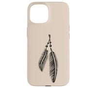 Feather Symbol Spiritual Tribal Lineart Boho Tattoo Style Case for iPhone 15