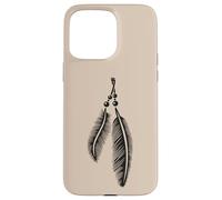 Feather Symbol Spiritual Tribal Lineart Boho Tattoo Style Case for iPhone 15 Pro Max