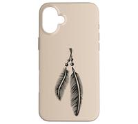 Feather Symbol Spiritual Tribal Lineart Boho Tattoo Style Case for iPhone 16 Plus