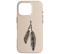 Feather Symbol Spiritual Tribal Lineart Boho Tattoo Style Case for iPhone 16 Pro