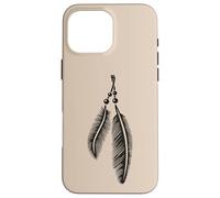 Feather Symbol Spiritual Tribal Lineart Boho Tattoo Style Case for iPhone 16 Pro Max
