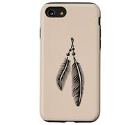 Feather Symbol Spiritual Tribal Lineart Boho Tattoo Style Case for iPhone SE (2020) / 7/8
