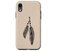 Feather Symbol Spiritual Tribal Lineart Boho Tattoo Style Case for iPhone XR