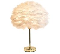 Feather Table Lamp Bedroom Bedside Lamp Creative Romantic Simple Modern Night Light Warm Decorative Light Feather Desk Lampshade
