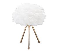 Feather Table Lamp, Touch Control 3 Color Temp Adjustable Brightness Feather Lamp, USB Rechargeable Nightstand Lamp, Decoration Desk Night Light for Bedroom, Restaurant, Wedding (White)