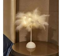 Feather Table Lamp With LED Lights, Bedside Lamp For Bedrooms, Study Rooms, Weddings, For Wedding, Valentine's Day, Graduation Ceremony Gifts(white)