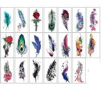 Feather Tattoo Stickers Belly Cover Belly Scar Hair Stretch Marks Waterproof Durable Sexy Temporary Tattoo