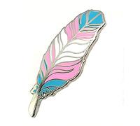 Feather Trans Pride Positive Good Vibes LGBT Transsexual Metal Enamel Pin Badge