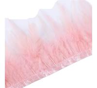 Feather Trim 1 Meter Chicken Feather Trims 10-15Cm Ribbon Sewing for Craft Accessories Party Costume Plume Decoration(Han Pink)