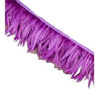 Feather Trim 1M Feathers Trim Long Ribbon 25-30CM/10-12inch for Wedding Party Decoration(Orange)