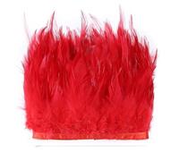 Feather Trim 1Meter Feather Trim Fringe for Craft DIY Sewing Costume Tapestry Decoration for Party Clothing(Red)