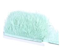 Feather Trim 8-10cm Feathers Ostrich Plume Trim Wedding Crafts DIY Feather Ribbon Sewing Party Handmade Headdress for Carnival(Mint Green)