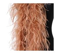 Feather Trim Ostrich Feather Decoration Scarf for Clothing Sewing Accessory Thickness Plumes Trim for Party Clothing(Medium Coffee,8PLY 2M)
