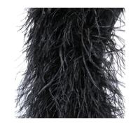 Feather Trim Ostrich Feather Decoration Scarf for Clothing Sewing Accessory Thickness Plumes Trim for Party Clothing(Black,8PLY 1M)