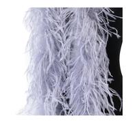 Feather Trim Ostrich Feather Decoration Scarf for Clothing Sewing Accessory Thickness Plumes Trim for Party Clothing(Color 7,8PLY 2M)