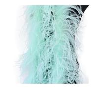 Feather Trim Ostrich Feather Decoration Scarf for Clothing Sewing Accessory Thickness Plumes Trim for Party Clothing(Mint Green,8PLY 1M)