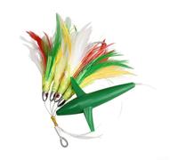 Feather Trolling Skirt Tuna Lure, 16.5 cm 122 g with Steel Hook for Big Game Fishing UV Reflective Body and Lifelike Eye Design for Boat Anglers(green)