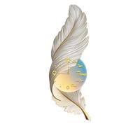 Feather Wall Clock with LED Light, Elegant Wall Decor for Living Room, Hallway, Office Entrance, Unique Hanging Light Decor, Modern Home Accent