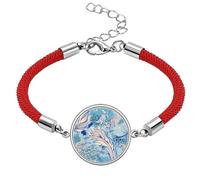 Feather Water Ocean Dot Letter Lucky Red String Bracelet Rope Bracelet Handmade