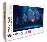 Feather Wooden Jigsaw Puzzles 39x28in, Blue Jigsaw Puzzles 2000 Pieces for Adults with Box, Educational Challenging Game, Back Lettering Easy to Distinguish, Summer Gifts, Beautiful Decoration, 3-4530