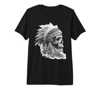 Feathered Aztec Skull Maya Mexican Mayan Indigenous Azteca Premium T-Shirt
