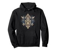 Feathered Aztec Skull Maya Mexican Mayan Indigenous Azteca Pullover Hoodie