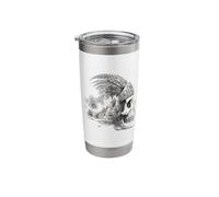 Feathered Aztec Skull Maya Mexican Mayan Indigenous Azteca Stainless Steel Insulated Tumbler